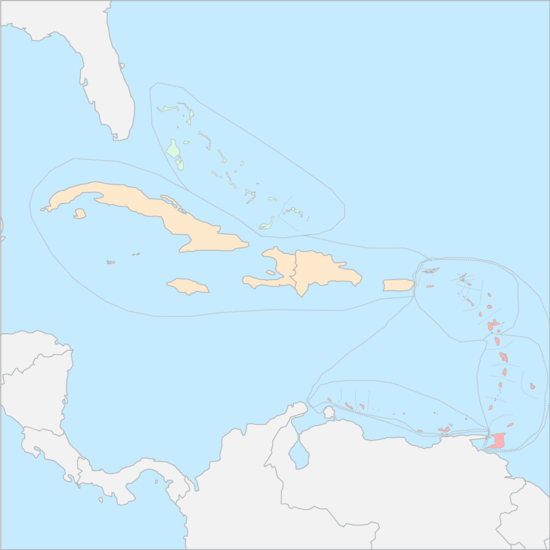 카리브제도 지역 지도