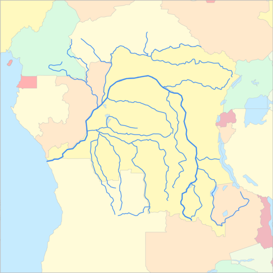 콩고강 국가 지도