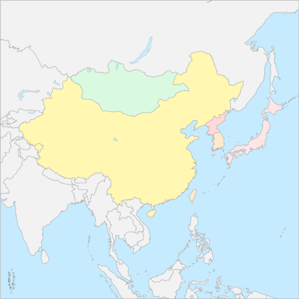 동북아시아 국가 지도