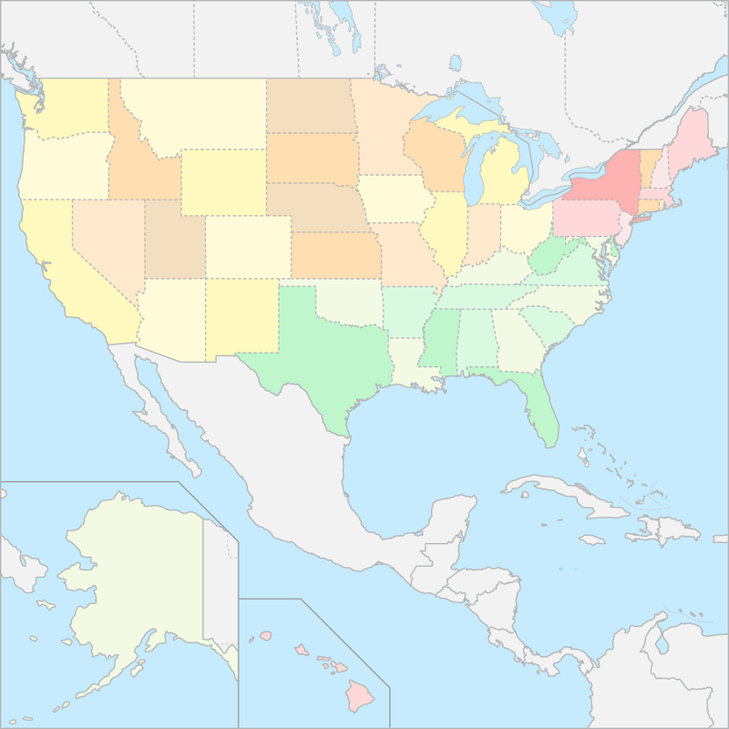 미국 행정 지도
