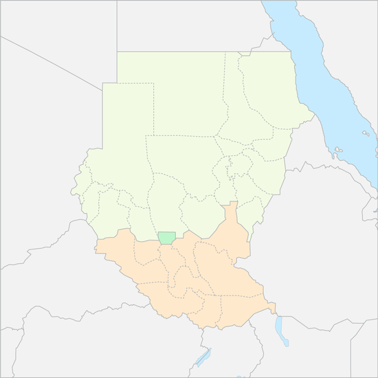 수단과 남수단 국가 지도
