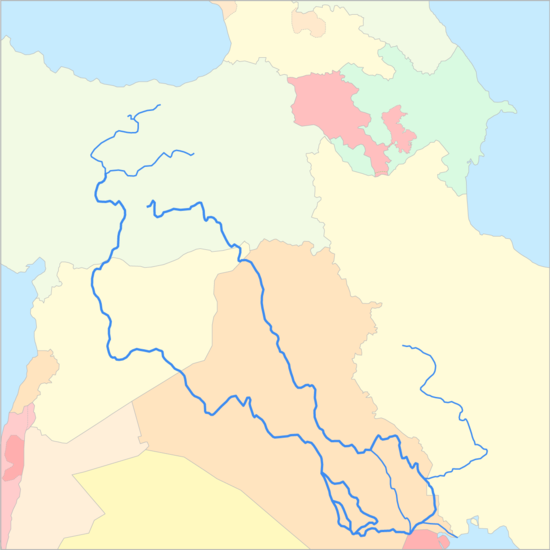 티그리스 유프라테스강 국가 지도