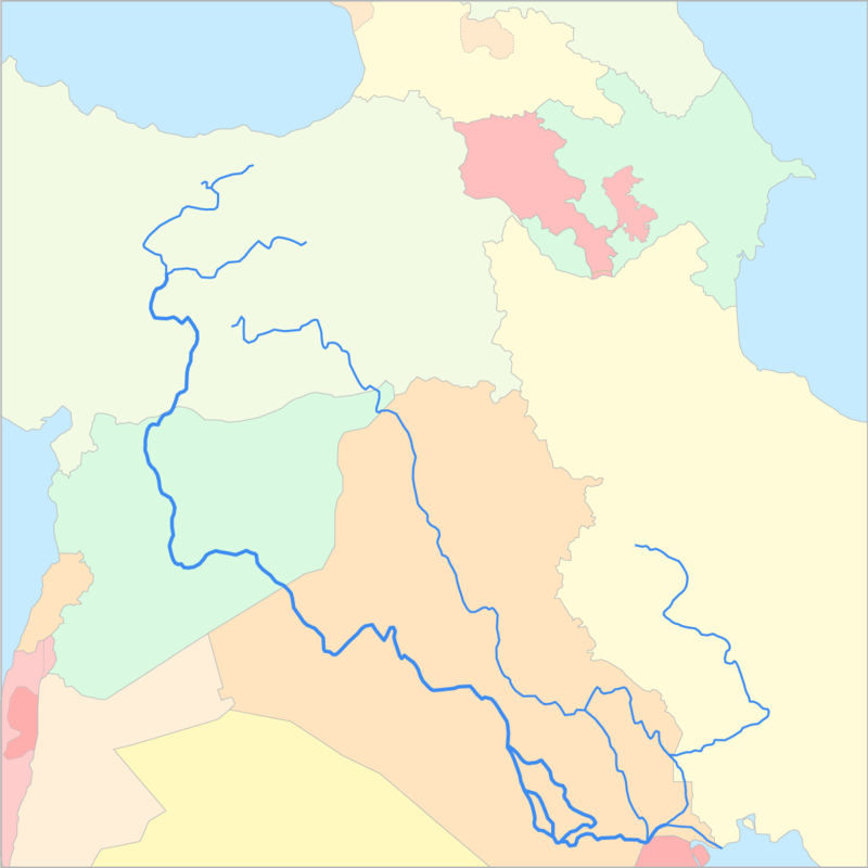 유프라테스강 국가 지도