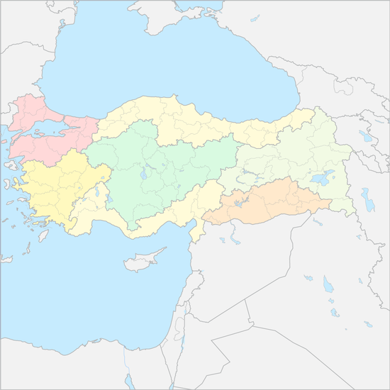 튀르키예 지역 지도