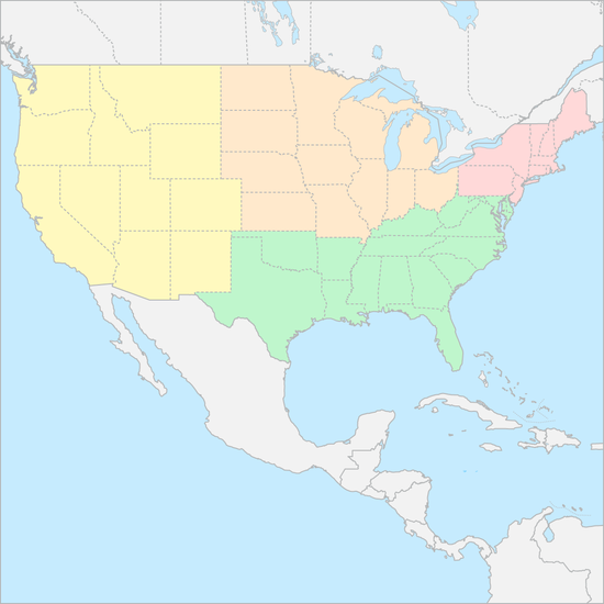 미국 지역 지도