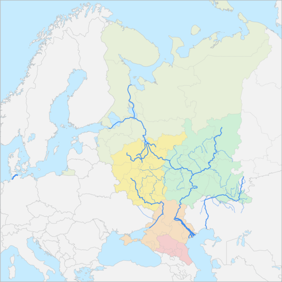 러시아유럽 강 지도