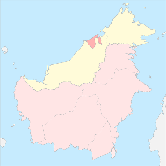 보르네오섬 국가 지도
