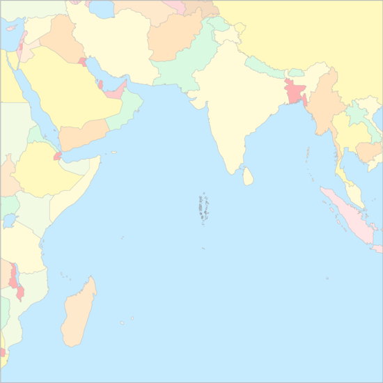 북인도양 국가 지도