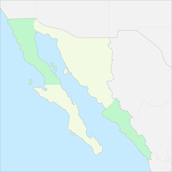 멕시코 북부태평양지역 행정 지도