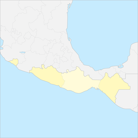 멕시코 남부지역 행정 지도