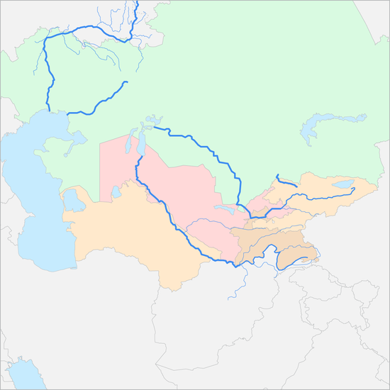 중앙아시아 강 지도