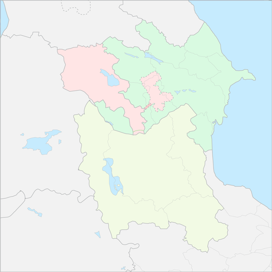 아르메니아와 남북아제르바이잔 국가 지도