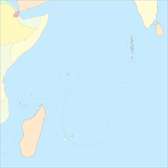 서인도양 섬 국가 지도