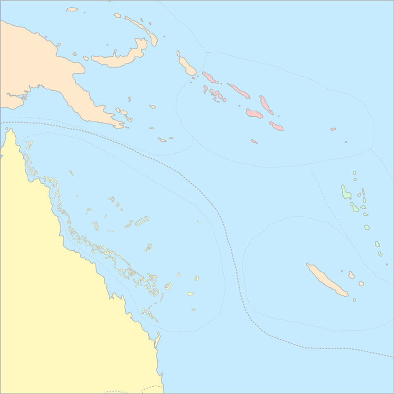 산호해 국가 지도