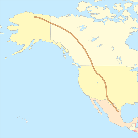 로키산맥 국가 지도