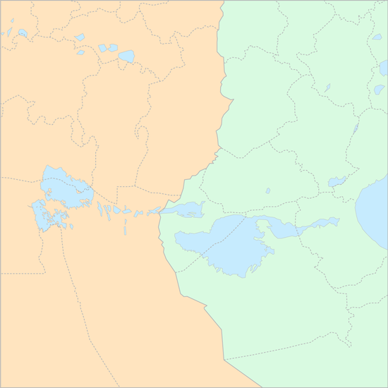 엘제리드 소금호와 멜리르 소금호 국가 지도