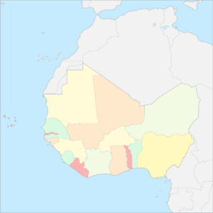 서아프리카 위치 지도