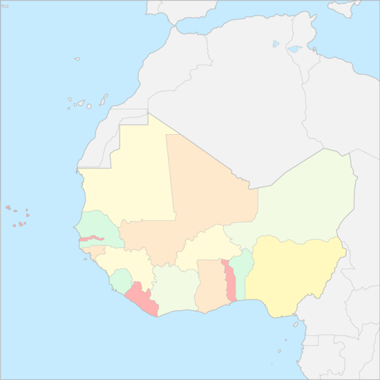 서아프리카 국가 지도