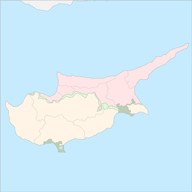 키프로스섬 국가 지도