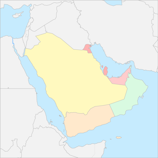 아라비아반도 국가 지도