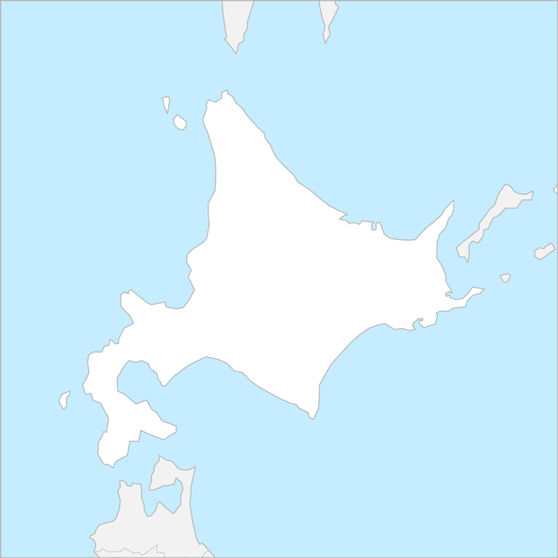 홋카이도섬 행정 지도