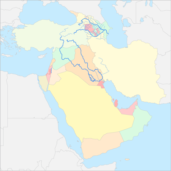 서아시아 강 지도