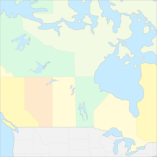 캐나다 호수 지도