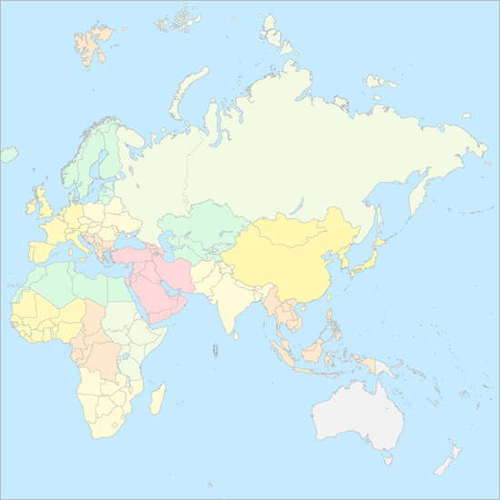 아프로 유라시아 대륙 지역 지도