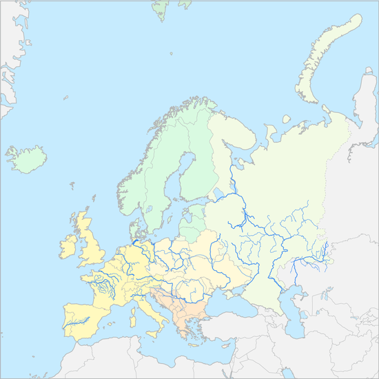 유럽 강 지도