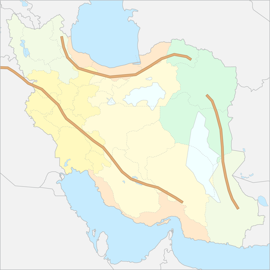 이란 산맥 지도
