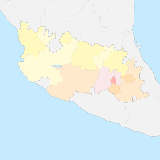 멕시코 중부지역 행정 지도