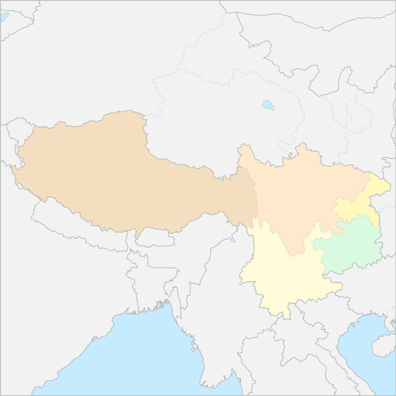 중국 서남지구 행정 지도