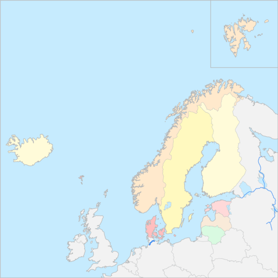 북유럽 국가 지도