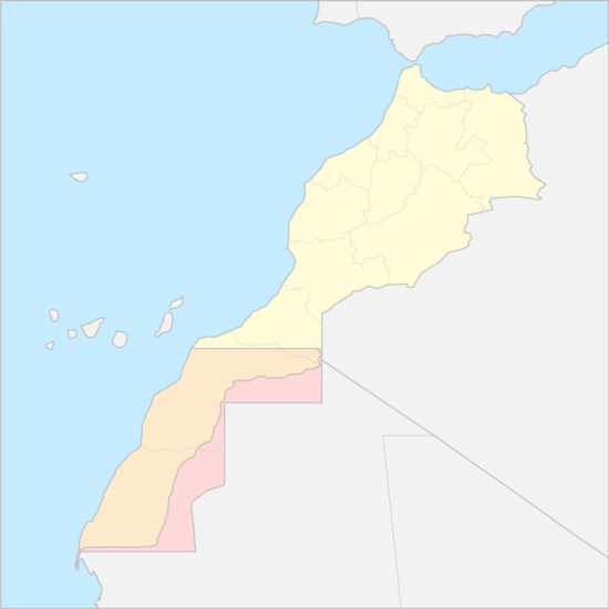 모로코와 서사하라 국가 지도