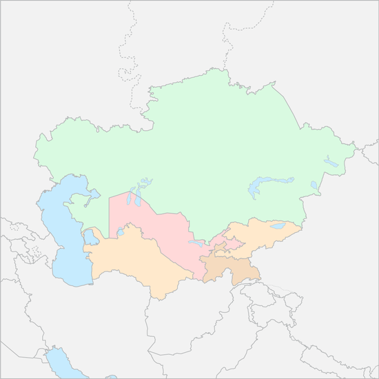 중앙아시아 국가 지도