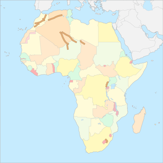 아프리카 산맥 지도