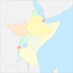 동아프리카 위치 지도