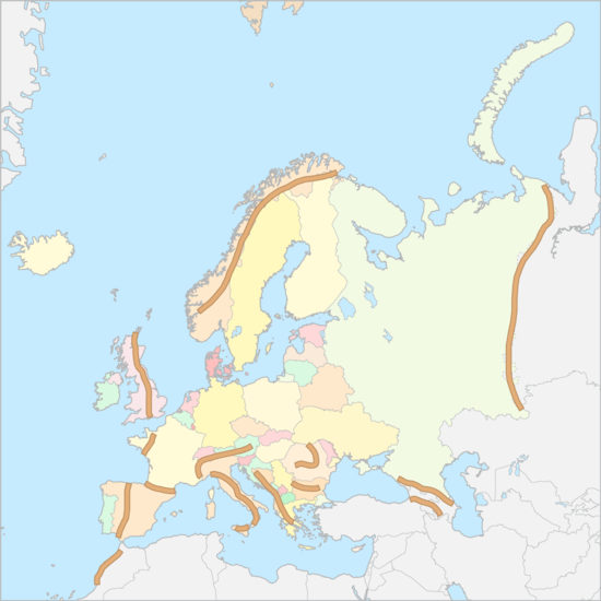 유럽 산맥 지도