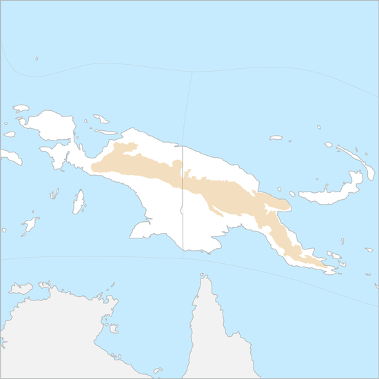 뉴기니고원 국가 지도