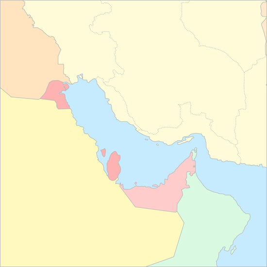 페르시아만 국가 지도