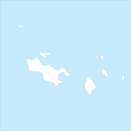 프랄린섬과 라디그섬 행정 지도