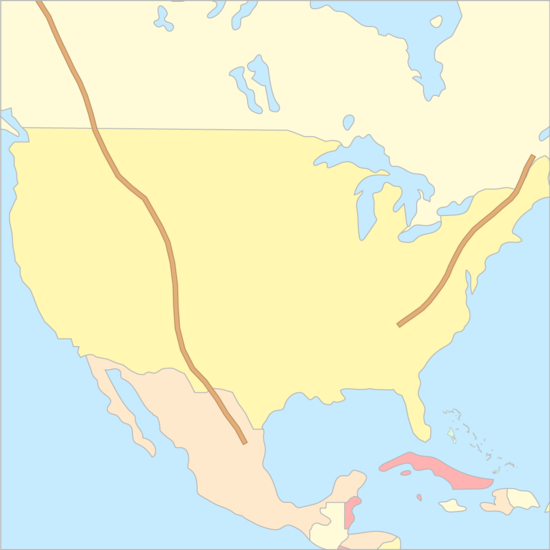 미국 산맥 지도