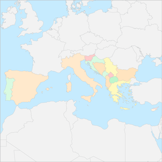 남유럽 국가 지도