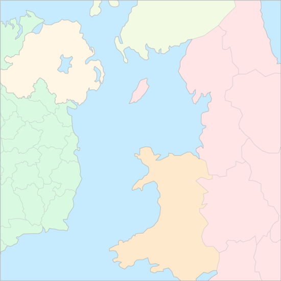 아일랜드해 국가 지도