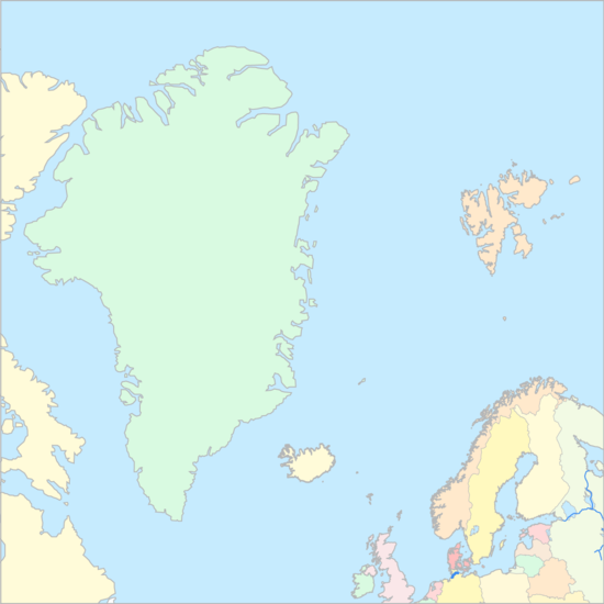 그린란드해 국가 지도
