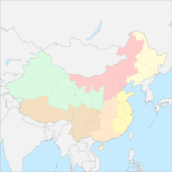 중국 지역 지도