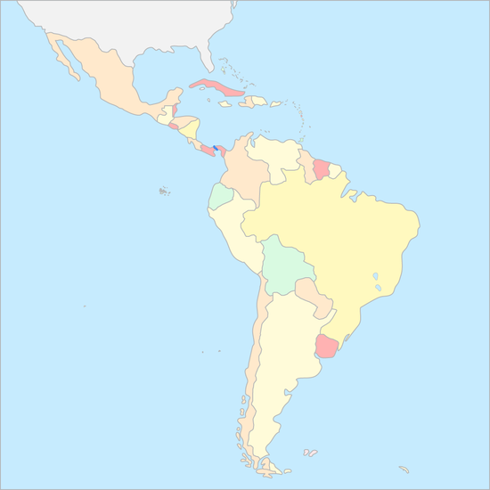 중남미 국가 지도