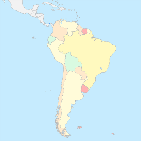 남아메리카 국가 지도
