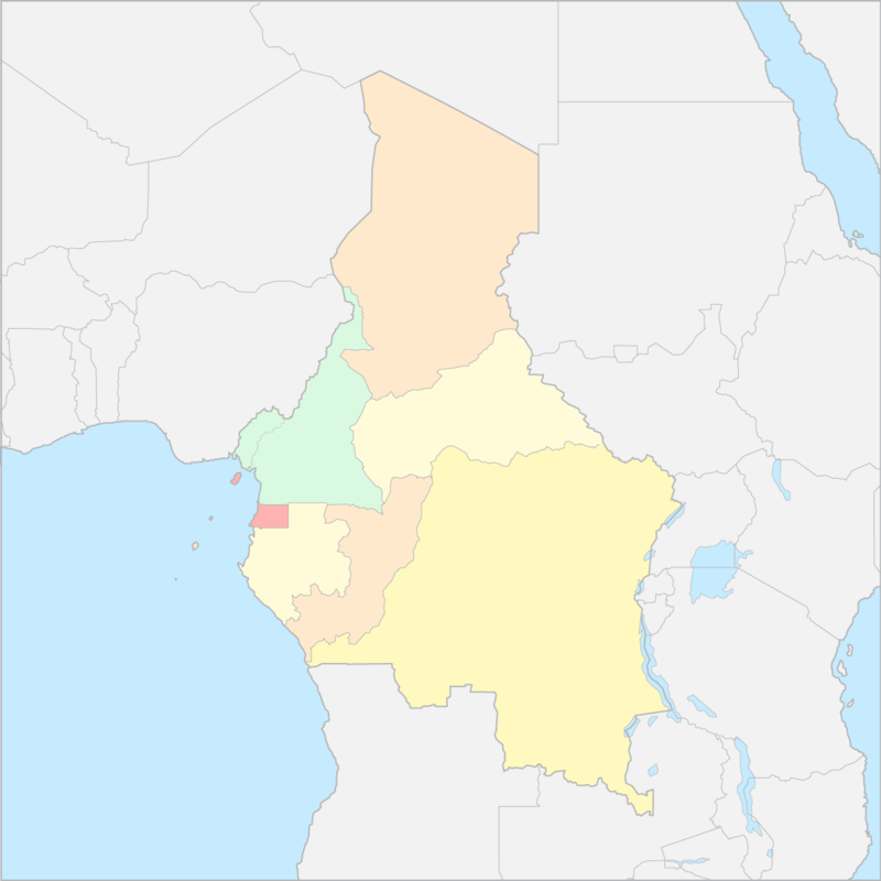 중앙아프리카 국가 지도