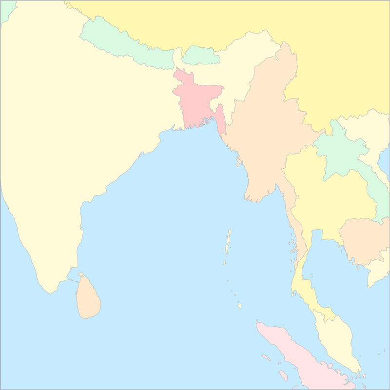 벵골만 국가 지도